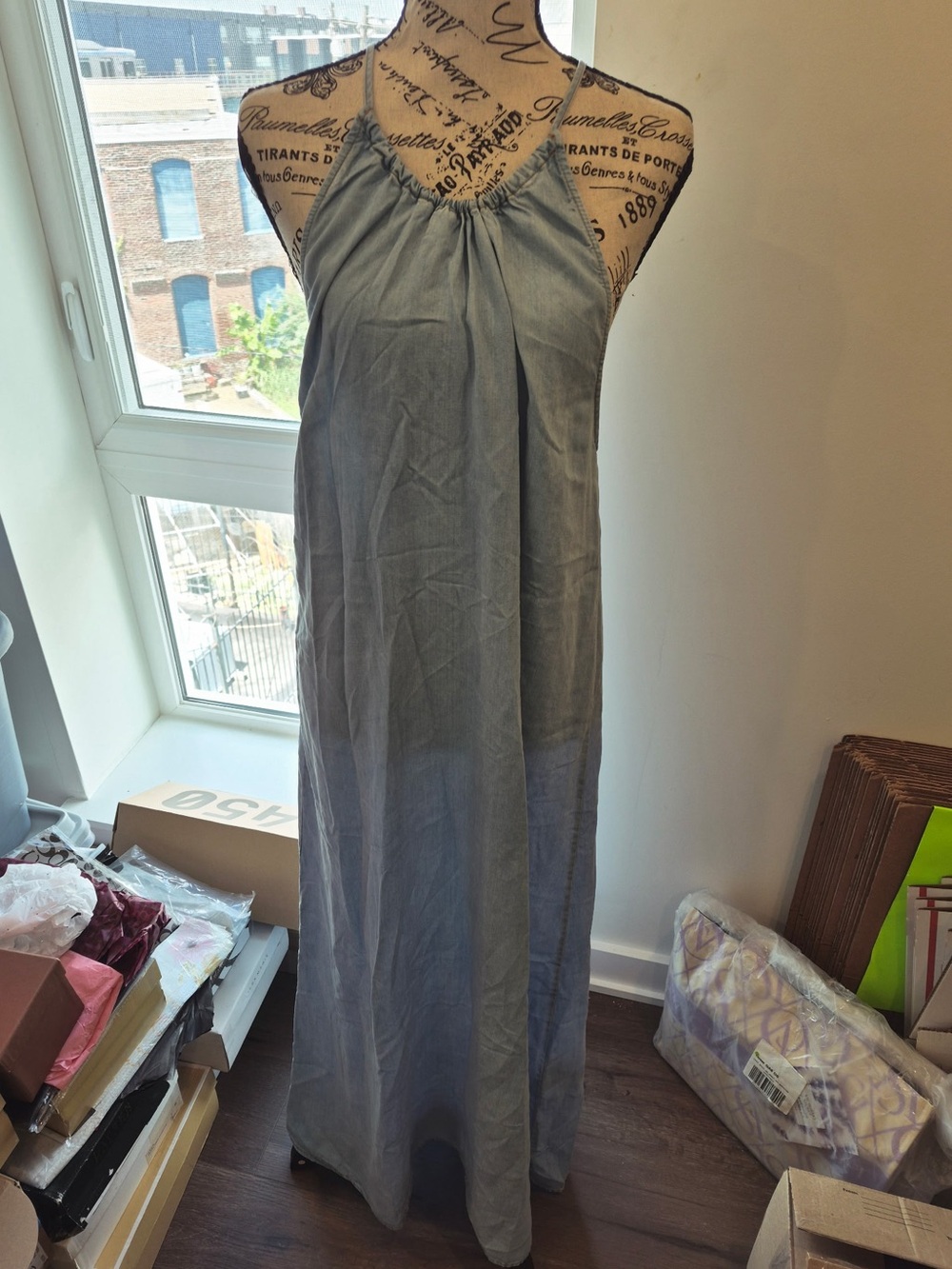 Zara size S Light Blue Halter Maxi Dress
